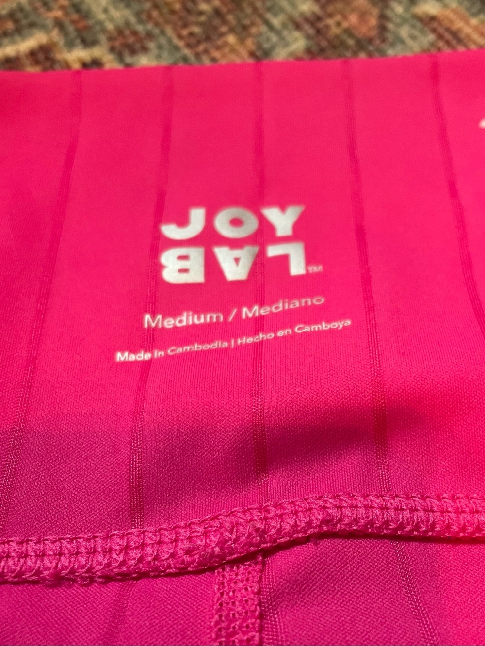 JoyLab Hot Pink Pinstriped Flare Leggings - Picture 6 of 8
